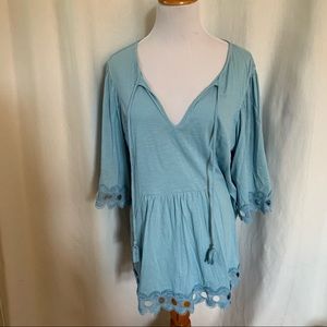 Boden blue v neck blouse